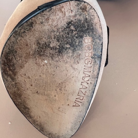 BCBG MAXAZRIA - SERENA 2 DRESS SANDALS - BLACK SATIN - SIZE 6 1/5 - Picture 7 of 8